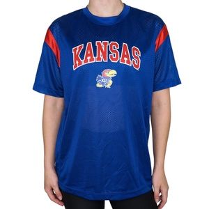 KU Jayhawks Football Jersey Crop Top